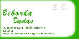 biborka dudas business card