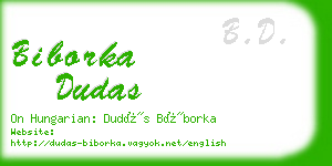 biborka dudas business card